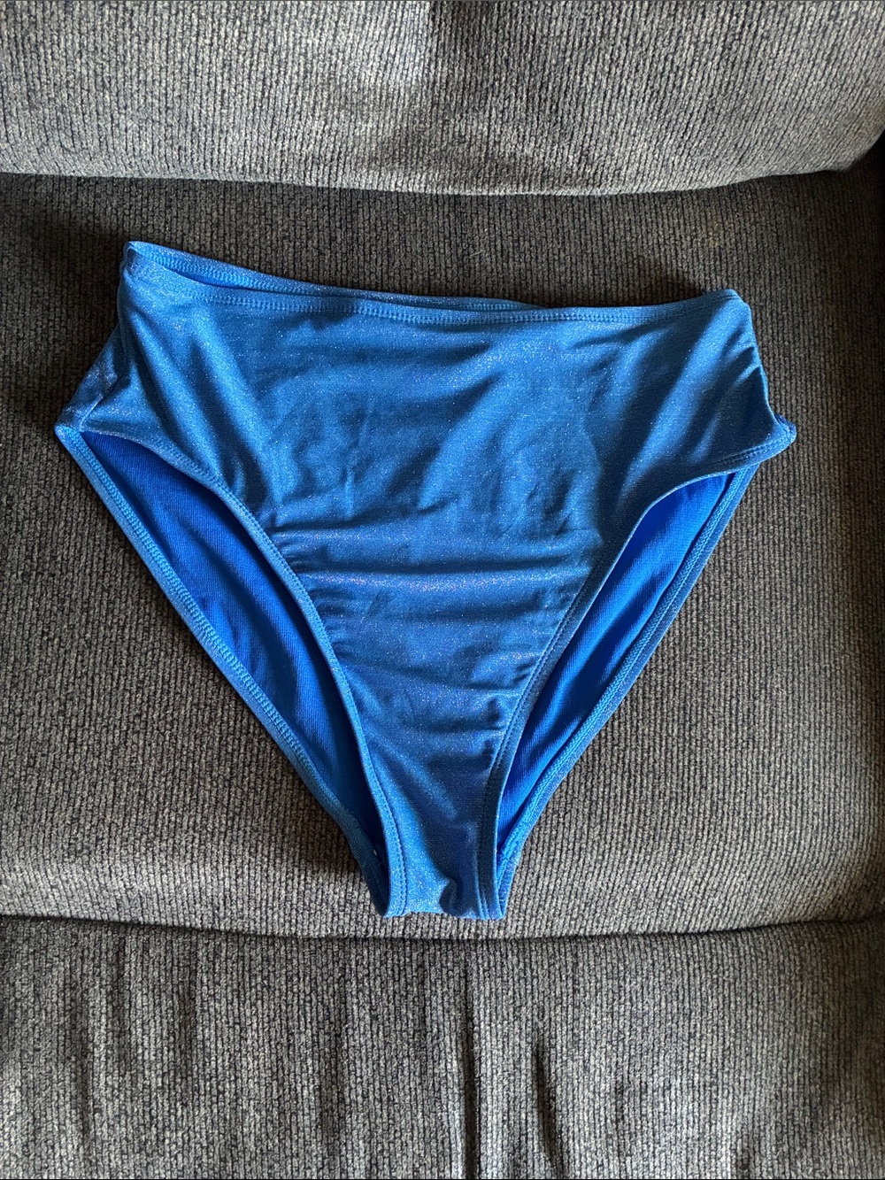 Blue Sparkle High Waist Bikini Swim Bottoms